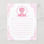 Roze Dinosaur Baby shower Ouders Advice Kaart (Voorkant)