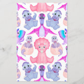 Roze Dinosaur Baby Word Scramble Baby shower Game (Achterkant)