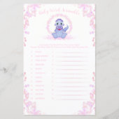 Roze Dinosaur Baby Word Scramble Baby shower Game (Voorkant)