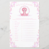 Roze Dinosaur Baby Word Scramble Baby shower Game (Voorkant)