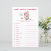 Roze Dinosaur Baby Word Scramble Game (Staand voorkant)