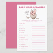 Roze Dinosaur Baby Word Scramble Game (Voorkant / Achterkant)