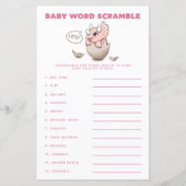 Roze Dinosaur Baby Word Scramble Game (Voorkant)