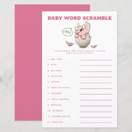 Roze Dinosaur Baby Word Scramble Game