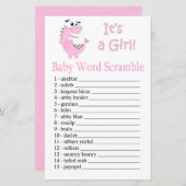 Roze Dinosaur Baby word scramble game (Voorkant / Achterkant)