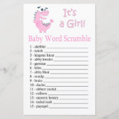Roze Dinosaur Baby word scramble game (Voorkant)