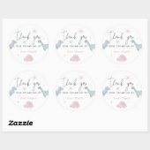 Roze Dinosaur Birthday Stomping by Favor Ronde Sticker (Vel)