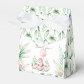 Roze Dinosaur Favor Box Bedankdoosjes (Voorkant Zijde)