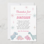 Roze Dinosaur Girl Baby shower Bedankkaart (Voorkant)