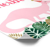 Roze dinosaur Herbivores Birthday Food Table Sign Poster (Hoek)