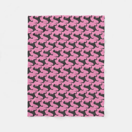 Roze Dinosaur-kerstvlinderbank Fleece Deken (Voorkant)