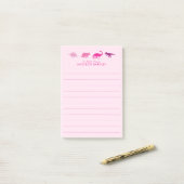 Roze Dinosaur Kusjes Kind Dino Post-it® Notes (Op bureau)