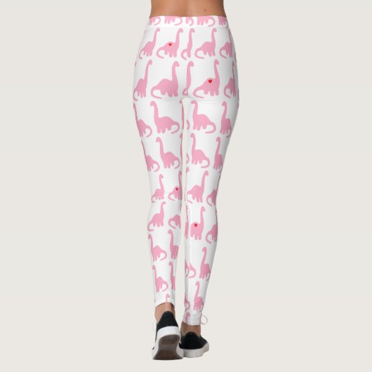 Roze Dinosaur-Leggings Leggings (Achterkant)