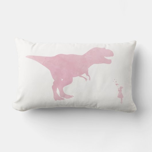 Roze Dinosaur Pillow - Girl Dinosaur Nursery Decor Kussen (Voorkant)