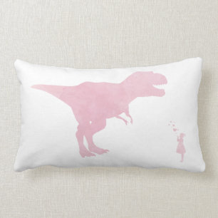 Roze Dinosaur Pillow - Girl Dinosaur Nursery Decor Kussen