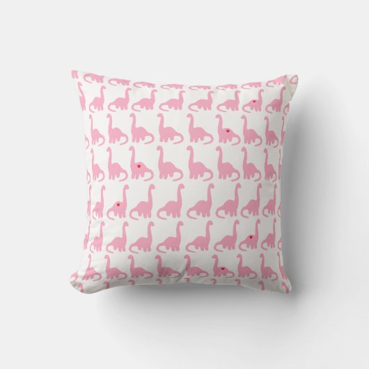 Roze Dinosaur Pillow Kussen (Voorkant)