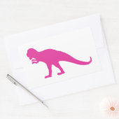 Roze Dinosaur Rechthoekige Sticker (Envelop)