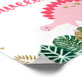 Roze dinosaur Sweetivores Birthday Food Table Sign Poster (Hoek)