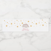 Roze Dinosaur Twinkle Stars Baby Girl Shower Waterfles Etiket (Enkel label)