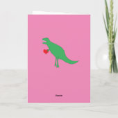 Roze Dinosaur-Valentijnsdag Kaart (Achterkant)