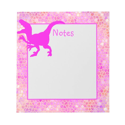 Roze dinosaur verbergen notitieblok (Voorkant)