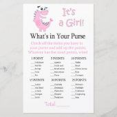 Roze Dinosaur Wat zit er in je handtas? (Voorkant)