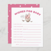 Roze Dinosaur wenst Baby Kaart (Voorkant / Achterkant)