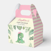 Roze Dinosaurus Baby Meisje Douche Sprinkle Dino P Bedankdoosjes (Achterkant)