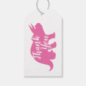 Roze dinosaurus Baby shower Cadeaulabel (Voorkant)