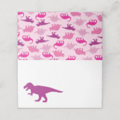 Roze dinosaurus Baby shower Plaatskaartje (Buitenkant ongevouwen)