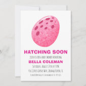 Roze Dinosaurus Baby Shower Uitnodigingen (Voorkant)