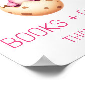 Roze Dinosaurus Boeken en Geschenken Baby shower T Poster (Hoek)