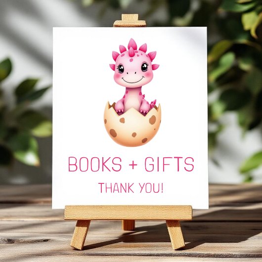 Roze Dinosaurus Boeken en Geschenken Baby shower T Poster