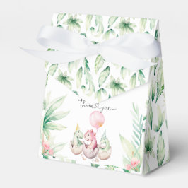 Roze dinosaurus favorietendoos bedankdoosjes