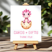 Roze Dinosaurus Kaarten en Geschenken Baby shower  Poster