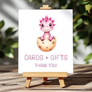 Roze Dinosaurus Kaarten en Geschenken Baby shower  Poster