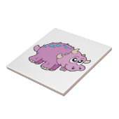 Roze Dinosaurus Kind Decoratieve Tegel Tegeltje (Zijkant)