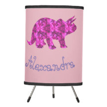 Roze Dinosaurus Kinder Kamerlamp Gepersonaliseerd