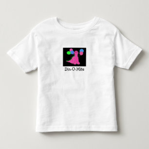Roze dinosaurus met ballonnen kinder shirts