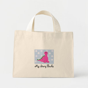Roze dinosaurus mijn boektas mini tote bag