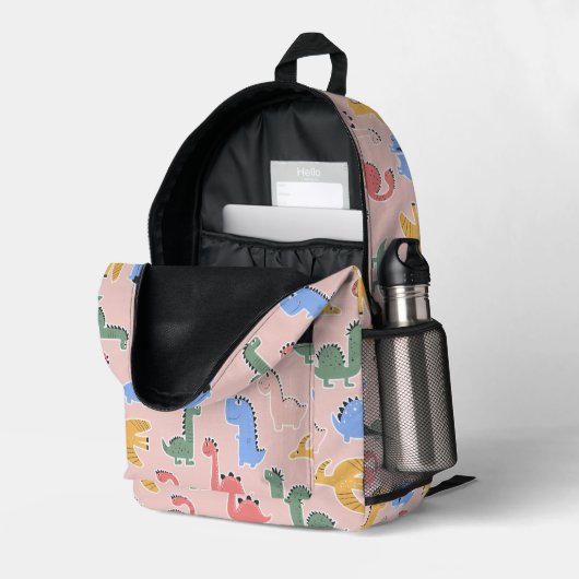 Roze Dinosaurus Rugzak voor Meisjes (Achterkan Hoek Rechts (Open))