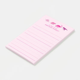 Roze Dinosaurus Schattige Kinder Dino Post-it® Notes