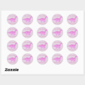 Roze Dinosaurus Stickers (Vel)
