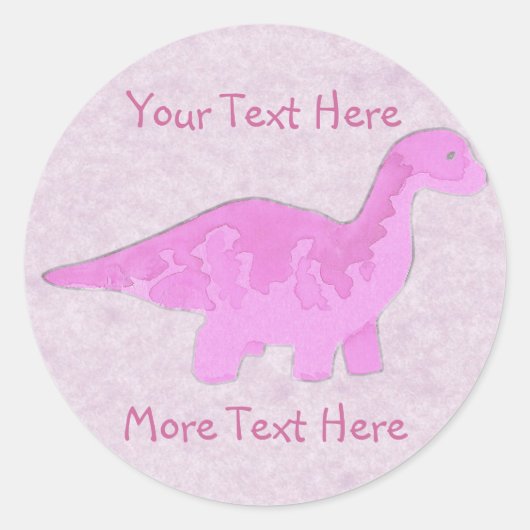 Roze Dinosaurus Stickers (Voorkant)