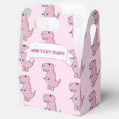 Roze Dinosaurus Tekening Custom Blue Bedankdoosjes (Geopend)