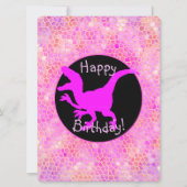 Roze Dinosaurus Verberg Gelukkige Verjaardag! Kaart (Voorkant)