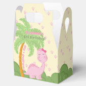 Roze Dinosaurus Verjaardag Bedankdoosjes (Geopend)
