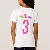 Roze Dinosaurus Verjaardag Shirt Meisje Dinosaurus (Achterkant)