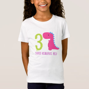 Roze Dinosaurus Verjaardag Shirt Meisje Dinosaurus