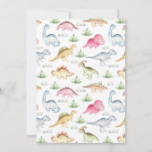 Roze Dinosaurus Verjaardag Uitnodiging Meisje Dino (Achterkant)